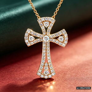 CUSTOM SILVER 10K/14K/18K GOLD PLATED LAB GROWN CVD DIAMOND CLASSIC ENGAGEMENT GIFT SWEATER <b>CHAIN</b> NECKLACE <b>CROSS</b> PENDANT - Product Image 6