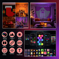 Guirlandes lumineuses RGBIC programmables, fonction de minuterie pour téléchargement d'images DIY, guirlande lumineuse LED pour décorations de Noël et d'Halloween