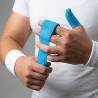 Pita Perekat Jempol untuk Angkat Beban 2 in 1, Pita Perekat Jari Atletik Hitam untuk Angkat Beban, Latihan di Gym, dan Cross Training