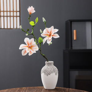 Vintage Brushed Texture Creative Ceramic Vase With Hydroponic Function for Living Room Faux Flower Display Home <b>Decor</b> - Product Image 3