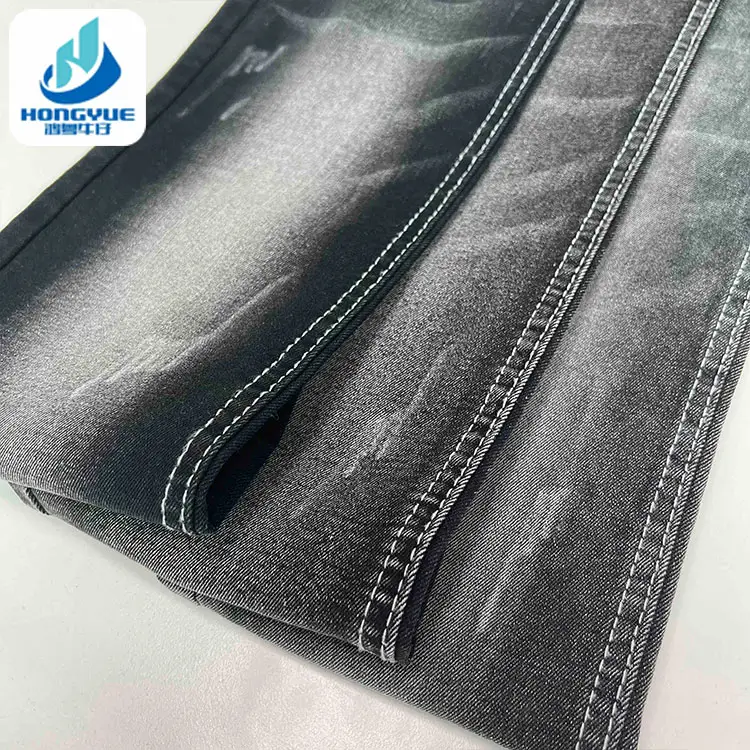 8.8oz Super Stretch Black Cotton Spandex Denim Fabric For Sale