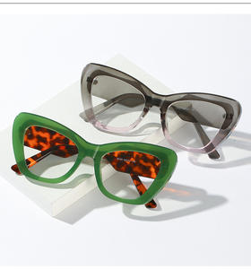 نظارات نسائية جديدة على شكل عين القطة موديل 525, نظارات كبيرة الحجم كبيرة الحجم تشبه شكل عين القطة مطبوعة برسم قطة - Product Image 6