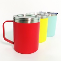 Termo de vacío de 14oz, taza térmica de viaje para cerveza, de acero inoxidable, personalizada, para acampar