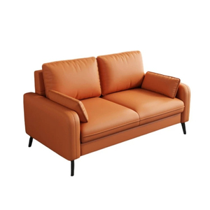 Divano moderno in pelle a due posti, divano imbottito a 2 posti con gambe in metallo per piccoli soggiorni, appartamenti e uffici - Product Image 6