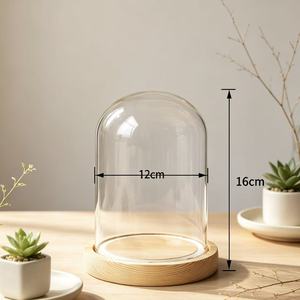 Cúpula de Vidrio de 22cm, Cúpula de Vidrio Tipo Campana, Cúpula de Vidrio con Logotipo Personalizado, Cúpula de Vidrio con Base de Madera, ¡Oferta! - Product Image 4