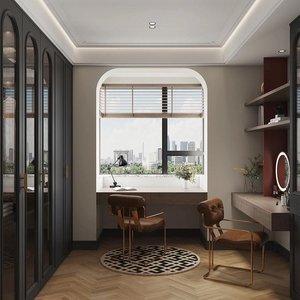 Armoire vintage américaine minimaliste, conception modulaire personnalisée, construction en bois massif, système de rangement moderne pour chambre à coucher - Product Image 2