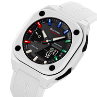 Montre analogique-numérique de sport camouflage ovale de luxe pour homme SKMEI 2328, résistante à l'eau 5 BAR, vert armée, pour l'extérieur