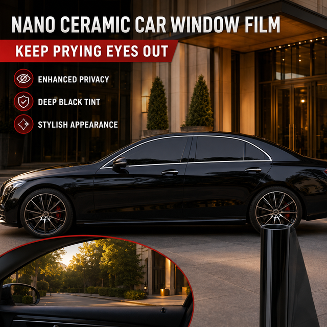 Factory Direct Nano Ceramic Car Window Film Heat Insulation Anti Glare Privacy Tint Roll Custom Packaging