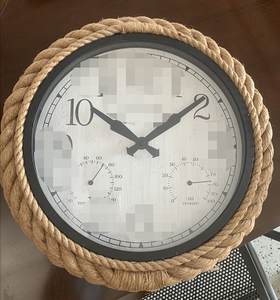 Rustic Vintage Farmhouse Wall <b>Clock</b> with Hemp Rope Retro Old-Fashioned Antique Design Farmhouse Wall Decor - Product Image 5