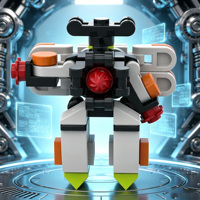 Bloques de Construcción de Plástico ABS Flight No.1 Mecha Warrior, Juego Pequeño de 62 Piezas, Juguete Educativo de Ciencia STEM para Armar