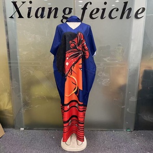 Abito Estivo da Donna Plus Size, Stile <span class=keywords><strong>Etnico</strong></span> Africano, Kaftan Boubou Nero a Maniche Corte, Casual e Comodo per Feste e Vacanze al Mare - Product Image 5