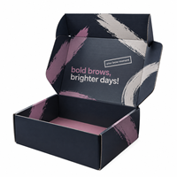 Boîte d'expédition pliable et sécurisée en carton ondulé imprimé avec logo personnalisé, directement de l'usine, pour les commandes DTC de produits de beauté