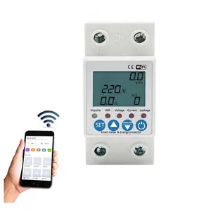 SOHAN TUYA APP 63A Smart WiFi Earth Leakage Over Under Voltage Protector Relay Device Switch Breaker Energy Meter Smart Life