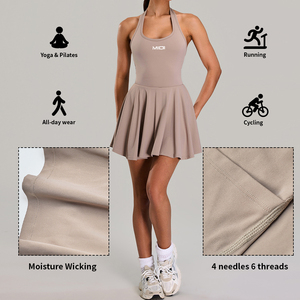 Ropa deportiva personalizada Falda Ropa DE TENIS Fitness <span class=keywords><strong>Gym</strong></span> All-In-One Nuevo vestido ahuecado en la espalda con pantalones cortos - Product Image 2