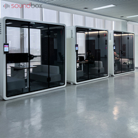 Cabine de réunion modulaire insonorisée portable pour bureau à domicile, grande bibliothèque, cadre en aluminium, design moderne