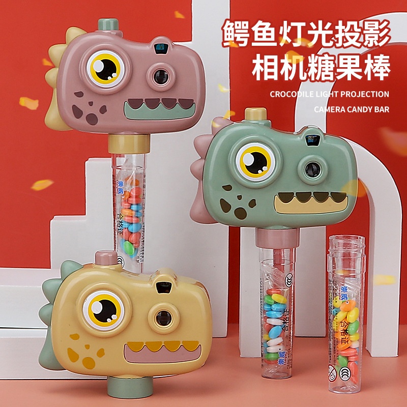 2023 Новая камера под крокодила может быть отображена с подсветкой, игрушки-конфеты, жесткие конфеты, таблетки под давлением, снэки, производители, оптовая продажа