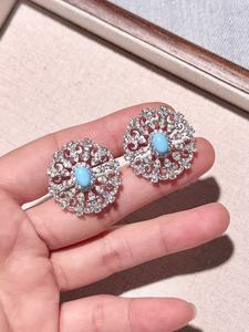 Boucles d'oreilles clous en argent 925 UM Jewelry Versailles Gaze, vente en gros, pour fêtes, anniversaires, cadeau quotidien - Product Image 3