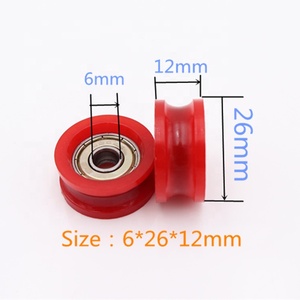 6-27, 3-13mm 626 ZZ BEARING U Rodillo de plástico de nailon ranurado Rodillo de puerta corredera para puerta corredera - Product Image 5