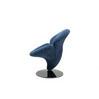 Fauteuil pivotant créatif en tissu bouclé, design moderne, base en acier inoxydable, idéal pour appartement, salon, hôtel - Vente en gros
