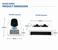 Unité de refroidissement pour véhicule montée sur toit KD-400 avec alimentation de secours pour camionnette frigorifique de 9 à 16 m³ R404A