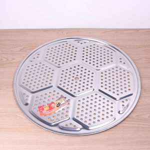 Grille de cuisson vapeur ronde en acier inoxydable 26cm-68cm, magnétique, épaissie et perforée pour cuiseurs vapeur - Product Image 2
