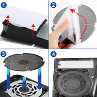 Couverture de filtre anti-poussière noire en maille pour PlayStation 5, accessoires pour console PS5 Slim/Pro, filtre anti-poussière