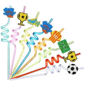 Pailles créatives sur le thème <span class=keywords><strong>du</strong></span> <span class=keywords><strong>football</strong></span>, pailles à boire pour les fêtes d'anniversaire, remplisseurs <span class=keywords><strong>de</strong></span> sacs cadeaux sur le thème <span class=keywords><strong>du</strong></span> sport, décorations <span class=keywords><strong>de</strong></span> pailles - Product Image 1