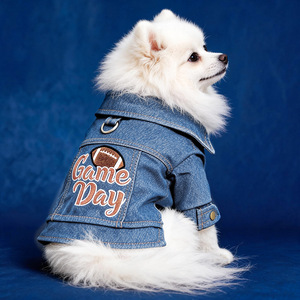 PETCIRCLE Ropa para Mascotas para Primavera y Otoño, Perros Pequeños, Cachorros, Diseño con Cuello Bonito y Moderno, Chaqueta Vaquera para el Día del Juego - Product Image 2