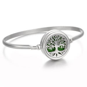 Moda Trendy in acciaio inox lega <span class=keywords><strong>albero</strong></span> <span class=keywords><strong>della</strong></span> <span class=keywords><strong>vita</strong></span> olio essenziale di aromaterapia medaglione diffusore braccialetto per le donne - Product Image 5