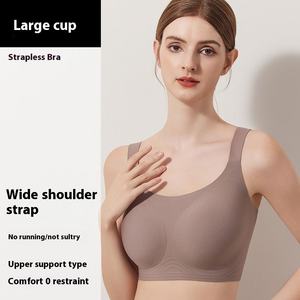 Shanhao biancheria intima senza soluzione di tutti i giorni senza soluzione di continuità reggiseno di gelatina senza fili con sottili spalline di seta convertibili larga in maglia Logo sulla tazza - Product Image 3
