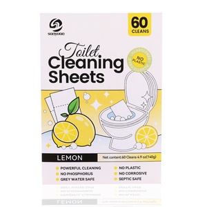 Feuilles nettoyantes pour toilettes à forte mousse, écologiques, sans danger pour les fosses septiques, éliminent les taches, feuilles nettoyantes naturelles pour cuvette de toilettes - Product Image 2