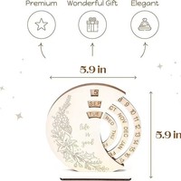 Calendrier perpétuel en bois multifonctionnel écologique Tailai Creative Moon Design pour bureau à domicile, bureau rotatif