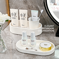 Plateau de rangement épais pour cuisine et salle de bain, tapis de comptoir incassable, anti-chute, série à rayures verticales, boîtes de rangement empilables