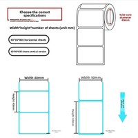 Etiqueta Adhesiva de Transferencia Térmica Personalizada, 100mmx75mm, Papel Adhesivo Semibrillante, Rollo de Etiquetas para Códigos de Barras Yoko YKL-080, Logotipo Personalizado