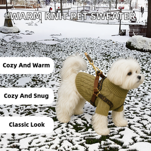 Winter Warm Elastic Knit Acrylic Pet Sweater Dogs L Solid Color Traditional Comfortable Casual Teddy <strong>Jumper</strong> - Product Image 2
