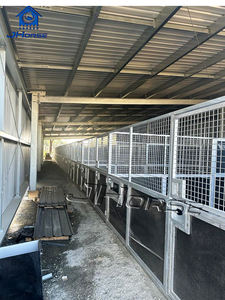 Panel HDPE galvanis portabel, pintu kios kuda portabel Panel stabil tempat tinggal sementara luar ruangan stabil dengan atap - Product Image 4