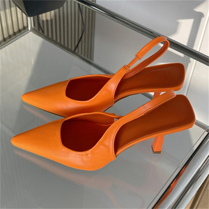 Nouvelles Sandales d'Été 2025 à Talons Aiguilles Pointus et Creux au Dos pour Femmes, Vert Uni - Product Image 4