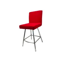 เก้าอี้รับประทานอาหารกำมะหยี่สีแดงดำหรูหรา,เก้าอี้รับประทานอาหารแบบพู่ขาโครเมี่ยมเก้าอี้ผ้ากำมะหยี่เก้าอี้รับประทานอาหารบาร์