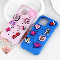 Coque de téléphone en silicone souple DIY mignonne pour iPhone 17 16 15, design Kawaii, coque de protection en silicone anti-stress