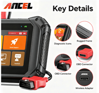 ANCEL V5 HD Scanner de diagnostic pour véhicules utilitaires, contrôle bidirectionnel, plus de 40 fonctions de réinitialisation de service