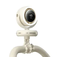 Nouveau ventilateur électrique silencieux de bureau portable USB sans pales, style pieuvre, moteur sans balais, autonomie de 6 à 8h, affichage numérique en anglais