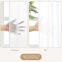 Voilages Blancs Transparents 100% Polyester Semi-Occultants Prêts à Poser Isolants Ignifuges Toutes Saisons