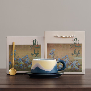 แก้วกาแฟเซรามิกเคลือบเงา ดีไซน์หรูหรา สำหรับดื่มชาและกาแฟยามบ่าย  สามารถปรับแต่งได้ เหมาะสำหรับเป็นของขวัญในงานอีเว้นท์ของมหาวิทยาลัย - Product Image 6