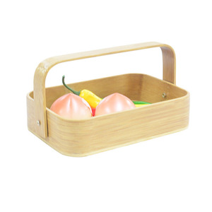 Creative fruit <b>basket</b> manufacturer direct sales, processing and customization, new style <b>bamboo</b> fruit <b>baskets</b>, hand-held - Product Image 4
