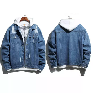 Áo Khoác Denim Trang Phục Đường Phố Tin Đồn Tùy Chỉnh Áo Khoác Thể Thao Màu Xanh Dương Thiết Kế Màu Trơn Sành Điệu - Product Image 5