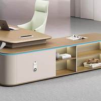 Bureau de direction minimaliste moderne en MFC, table convertible pour PDG, table de direction, bureau de luxe