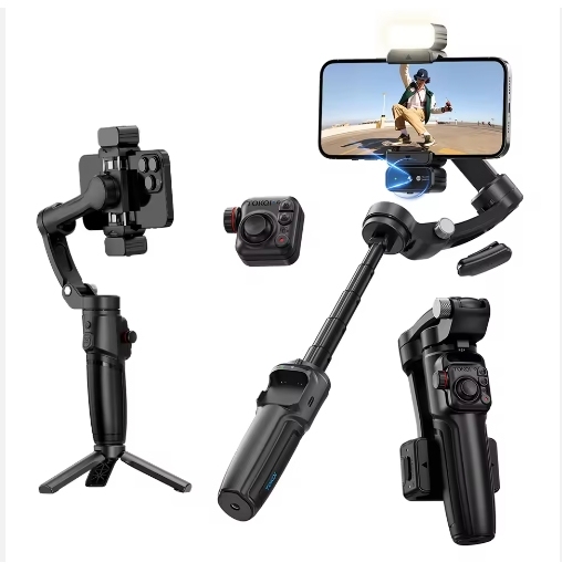 M06 Ai Three- Gimbal Stabilizer Facial Tracking Wireless Remote Control for 5.2 Handheld Photography Magnetic Fill
