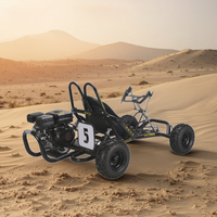 Cómodo Go Kart con Motor de 4 Tiempos y 212 CC, 6.5 HP, Arranque Manual/Eléctrico, Asiento Acolchado Grueso y Conducción Suave