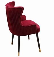 Meubles de salle à manger de restaurant de luxe chaises de salle à manger en tissu de velours d'accoudoir moderne avec pieds en métal