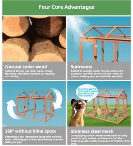 Cage en bois massif multi-tailles pour volailles et animaux domestiques, pour poulets, canards, pigeons, lapins, chats, chiens, intérieur et extérieur - Product Image 4